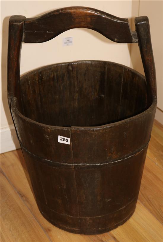 A large wooden pail H.24in.